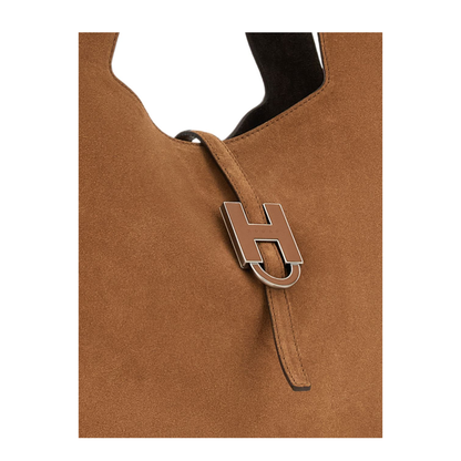 Calf Suede Shopping Bag - Luggage Brown - Image 5
