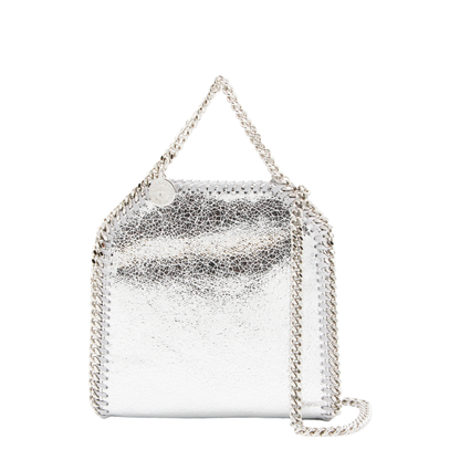 Falabella Tiny Cracked Metallic Polyester Tote Bag - Silver - Image 1