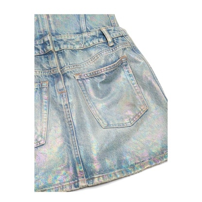 Coated Denim Dress - Mid Blue - Image 5