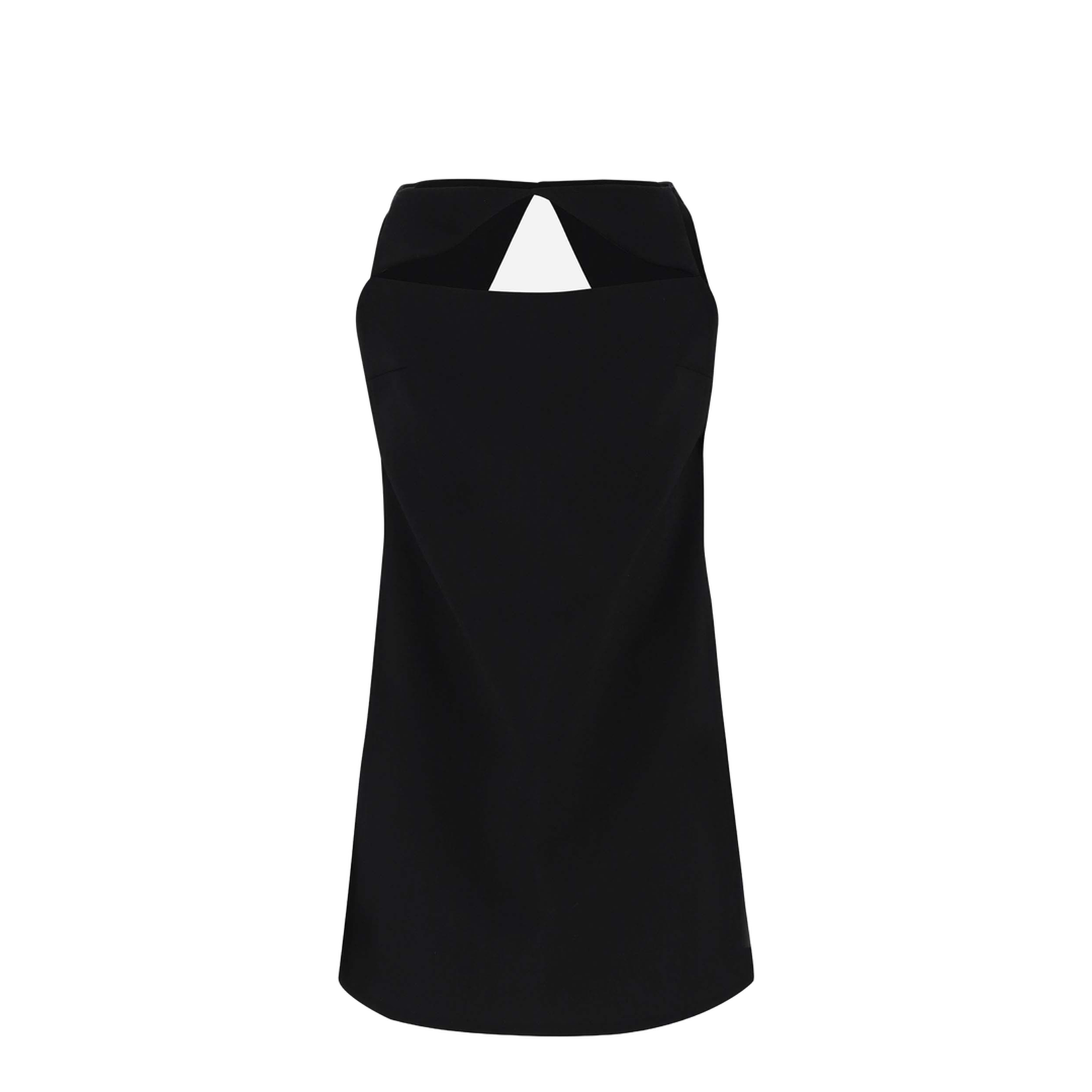 Wool Blend Straight Mini Dress With Cut-out - Image 1