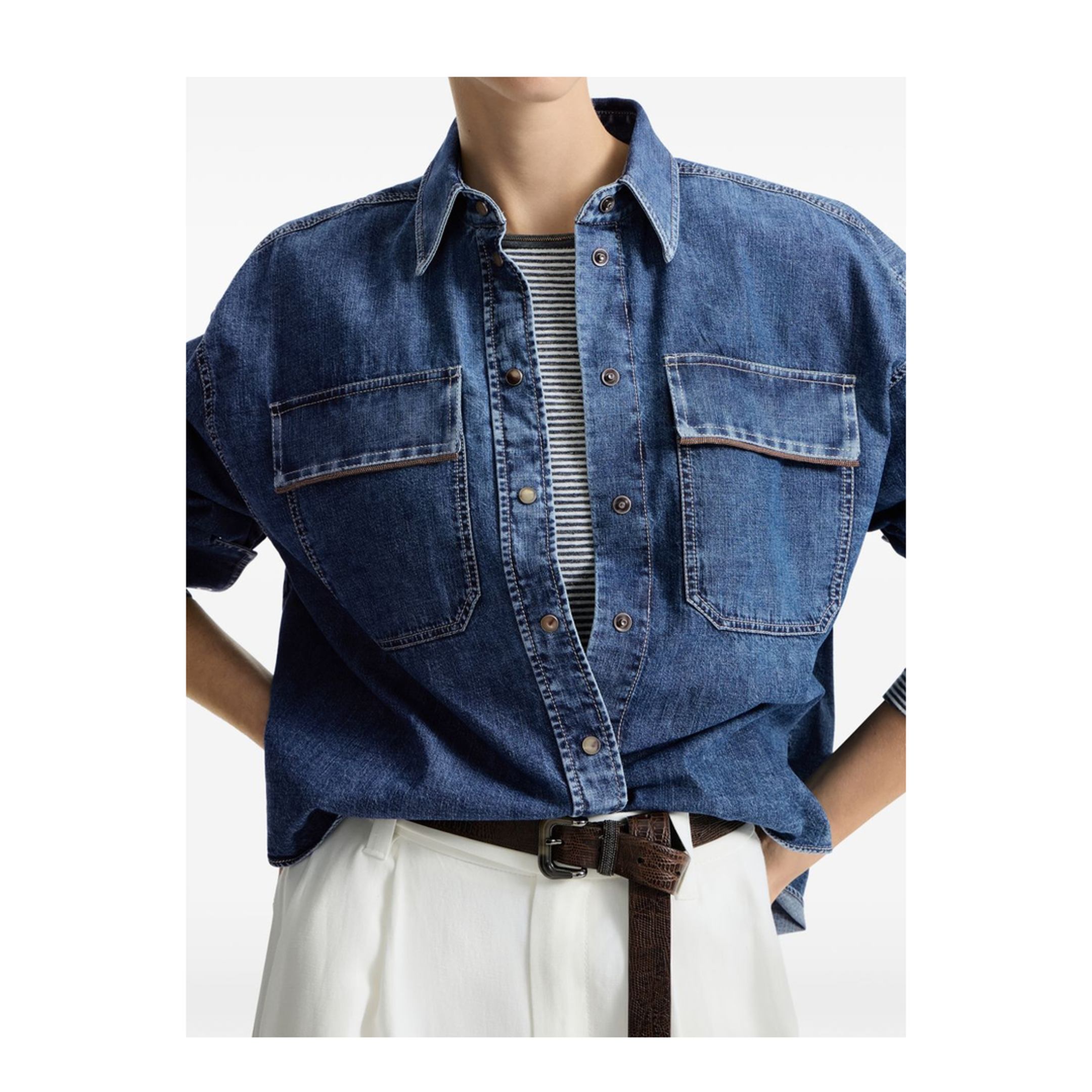 Lightweight Denim Shirt - Blue - Image 3