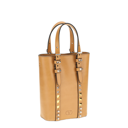 Rockstud Calfskin Tote - Poudre - Image 2