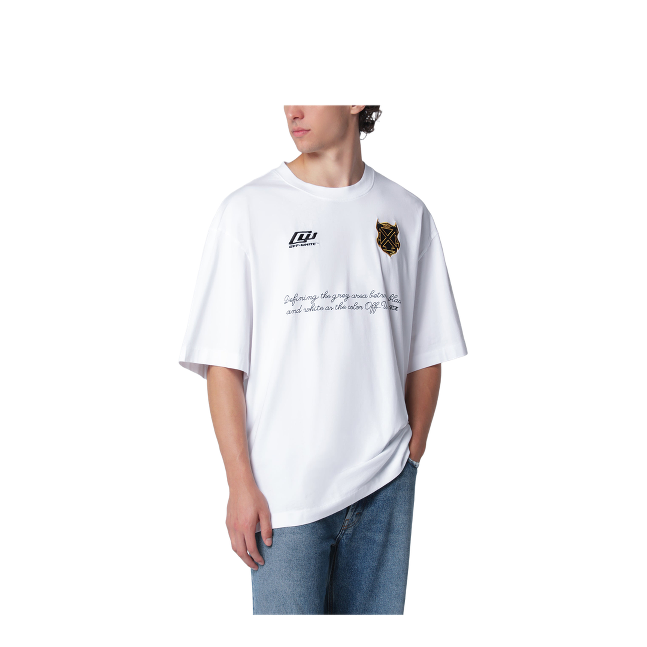 White T-Shirt with Logo Prints - Image 1