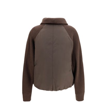 Down Jacket with Wool Sleeves - Image 2
