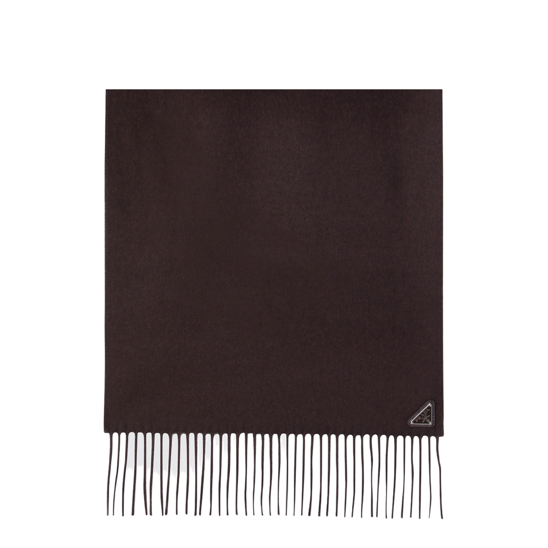 Brown Silk and Cashmere Scarf - Image 2