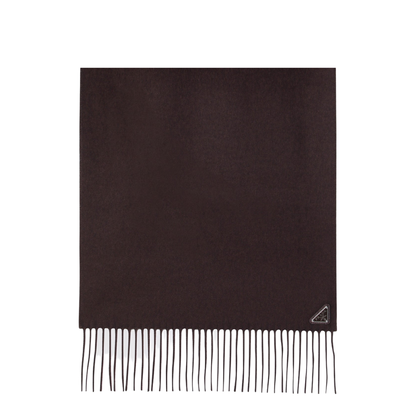 Brown Silk and Cashmere Scarf - Image 2