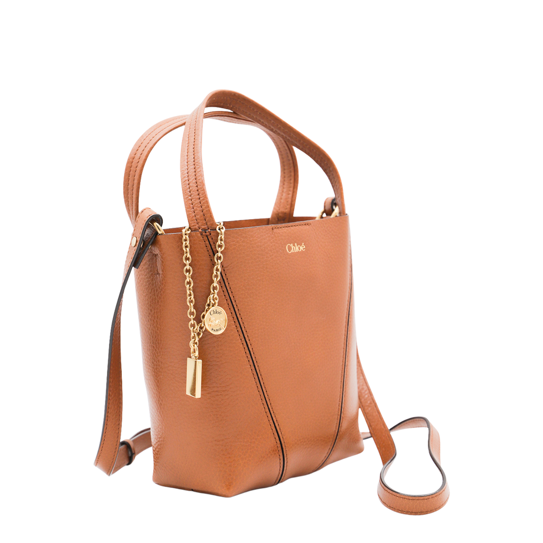 Small Spin Tote Bag in Grained Leather - Image 3