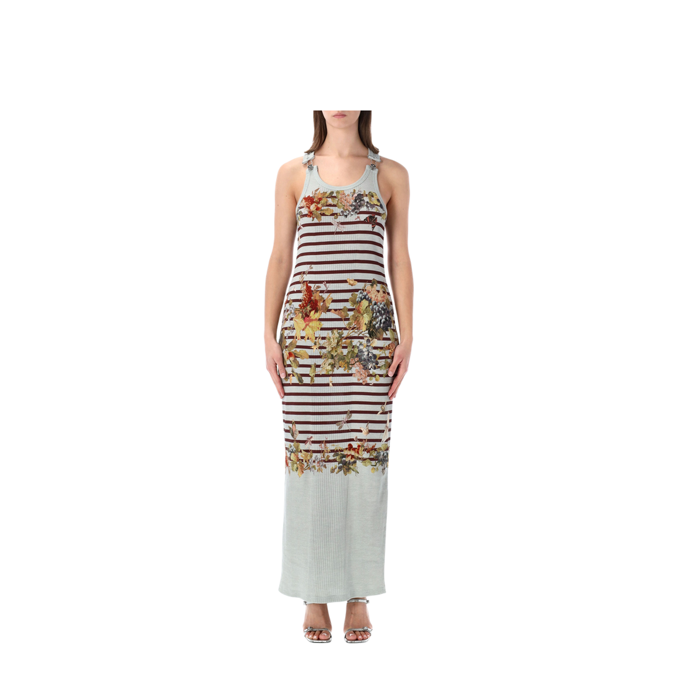 Striped Floral-Print Dress - Image 1