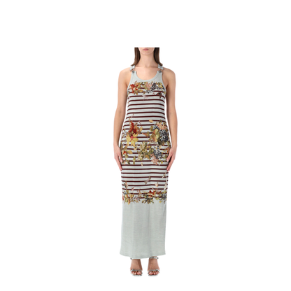 Striped Floral-Print Dress - Image 1