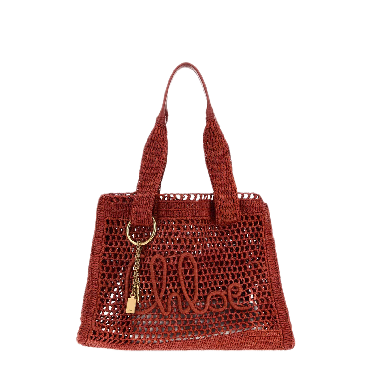 Summer Banana East West Raffia Tote Bags - Clay Brown - Image 1