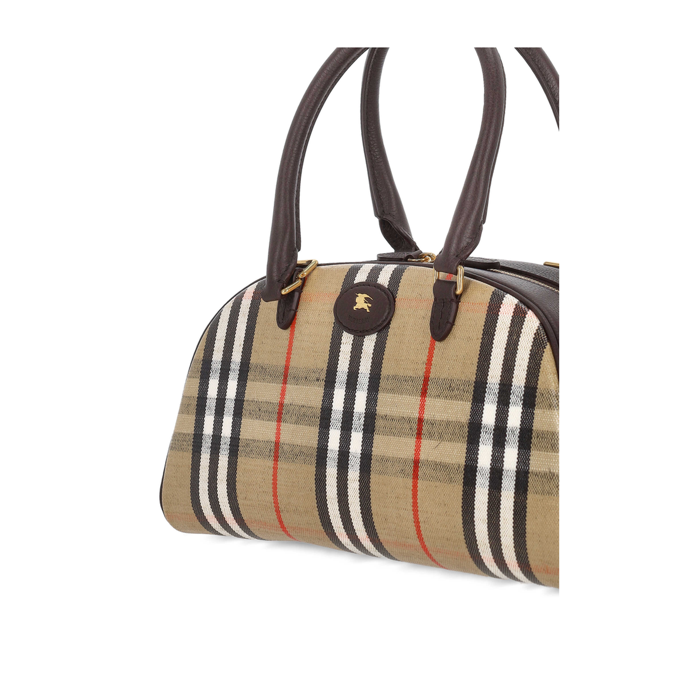 Highlands Medium Printed Canvas Bowling Bag - Archive Beige Vintage Check - Image 4