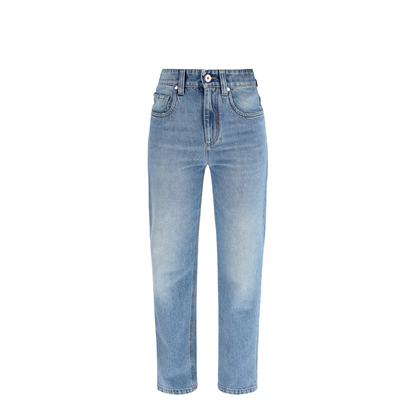 Retro Denim Pants with Monili - Image 1
