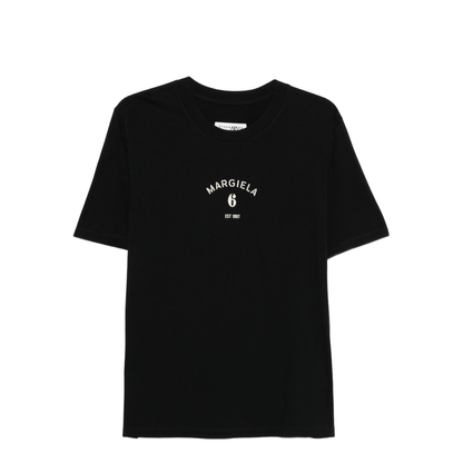 Black T-shirt with logo print - Image 1