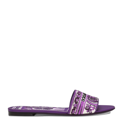 Embroidered Slides in Multicolor - Image 1