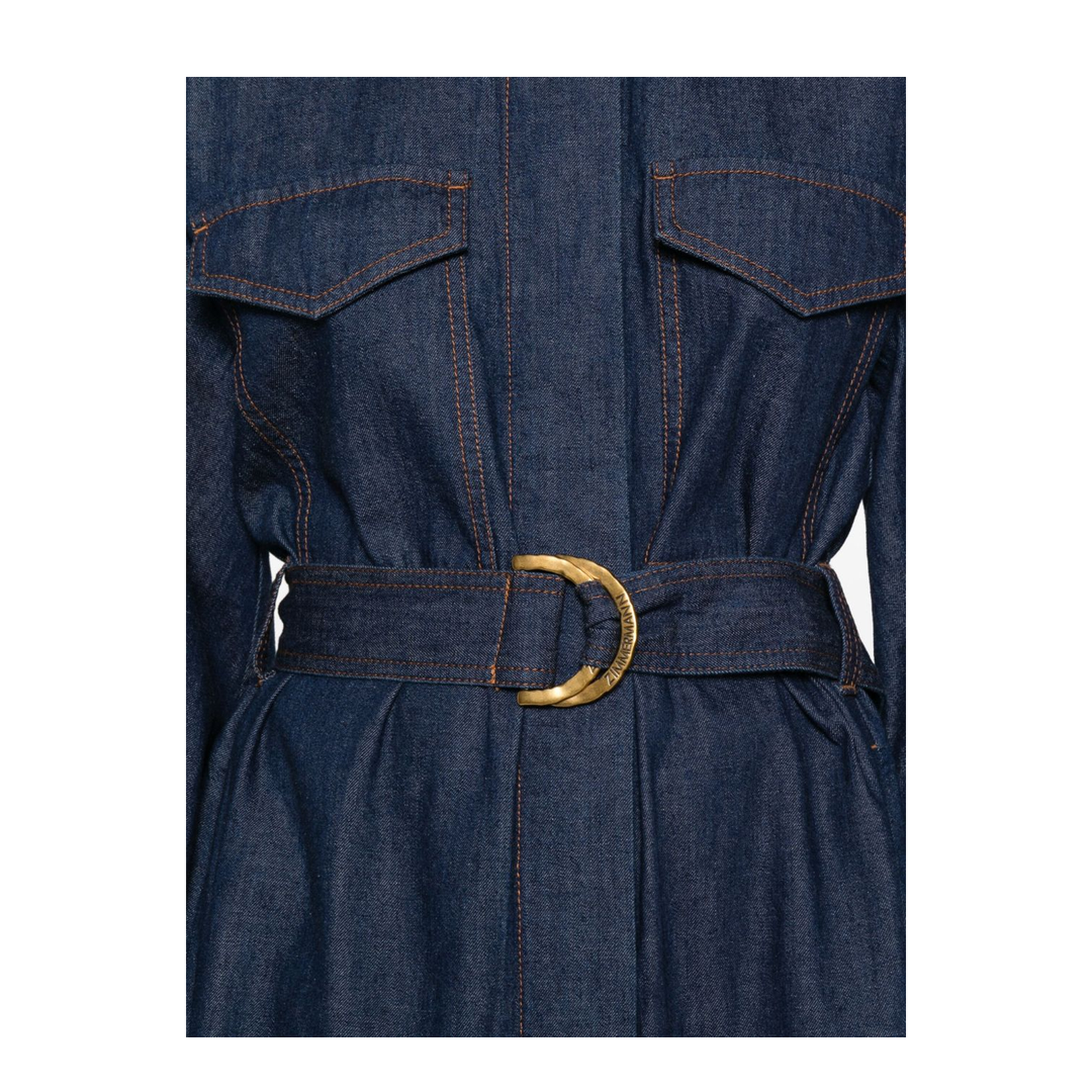 Hypnotic Tuck Midi Dress Navy Stripe - Image 4