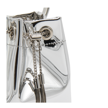 Bon Bon Mirror Fabric Mini Bag - Silver - Image 4