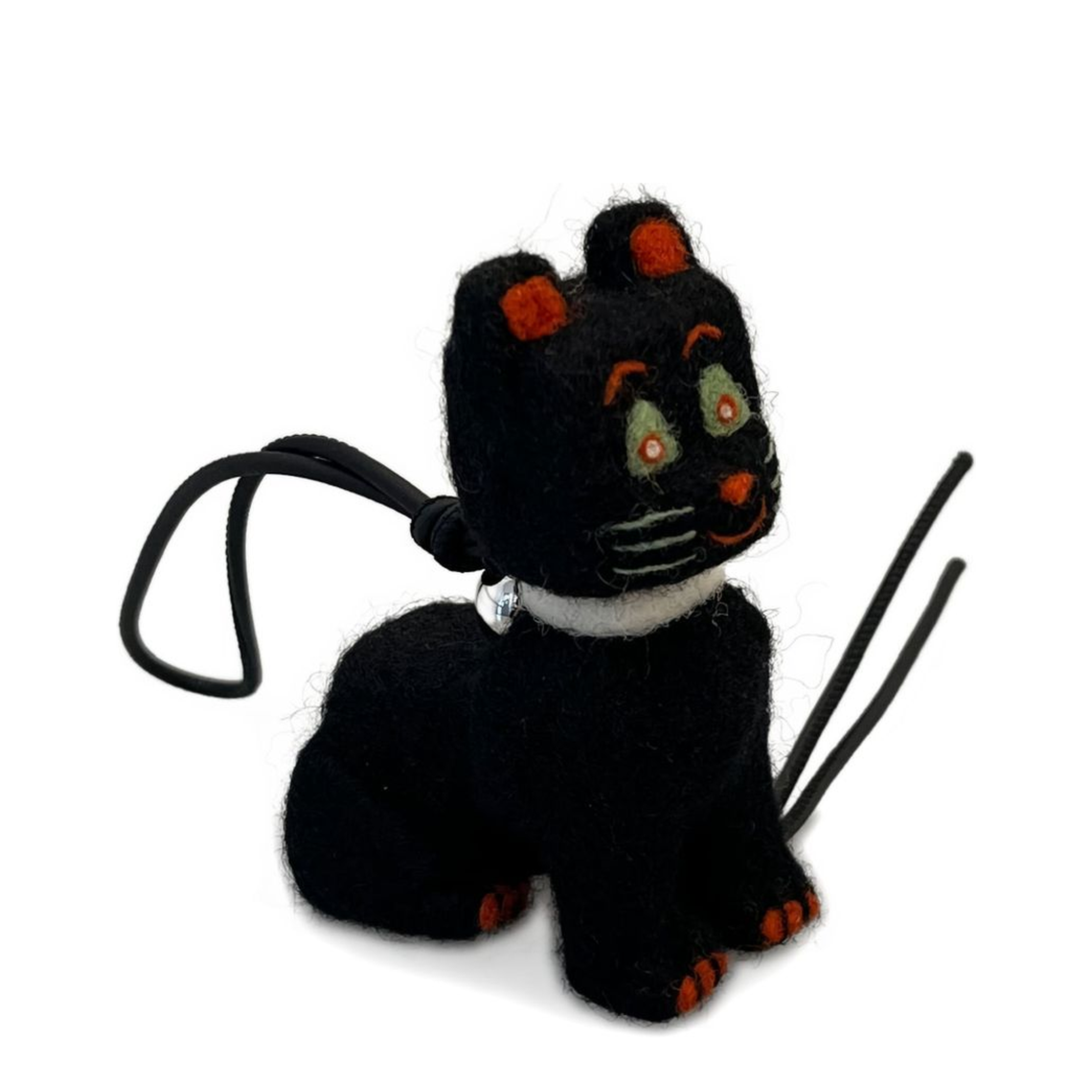 White Felt Cat Charm By Louis Wain - Image 1