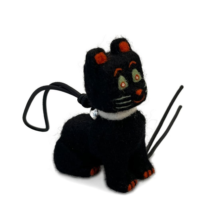 White Felt Cat Charm By Louis Wain - Image 1