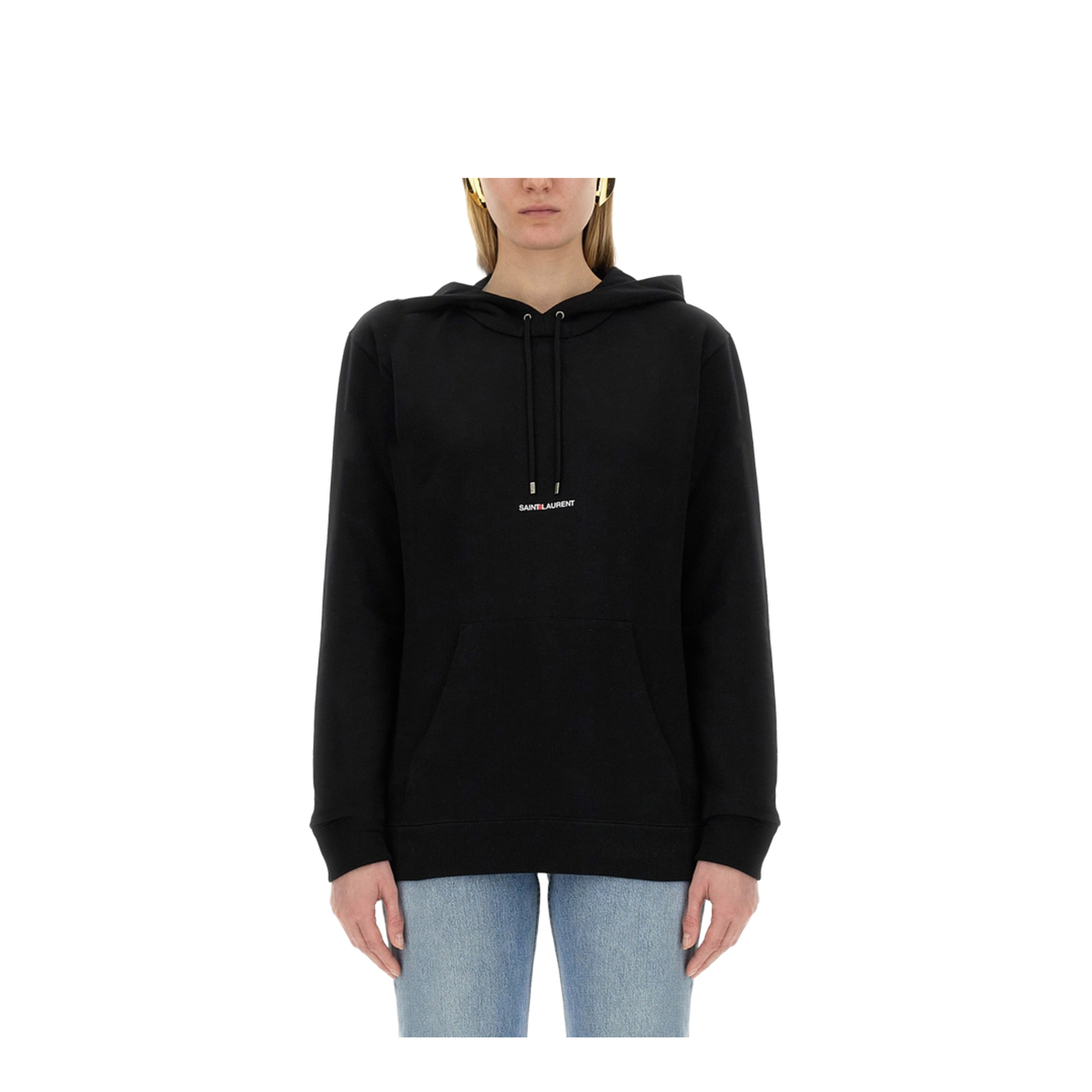 Black Cotton Sweatshirt - Image 1