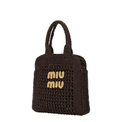 Cocoa Brown Natural Raffia-effect Woven Tote Bag - Image 2