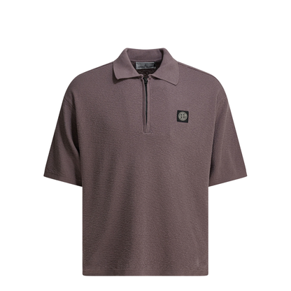 Polo Shirt with Half Zipper and Logo - Image 1
