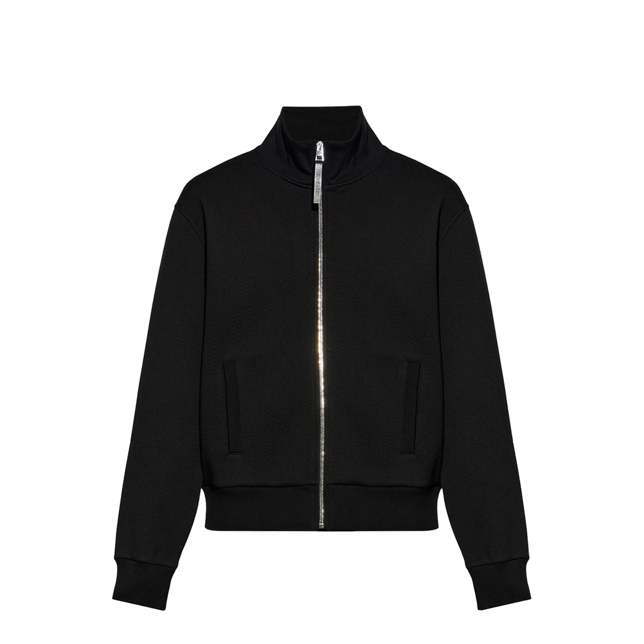 Chevron Motif Jacquard Sweatshirt - Image 1
