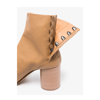 Brown Leather Tabi Ankle Boots - Image 10