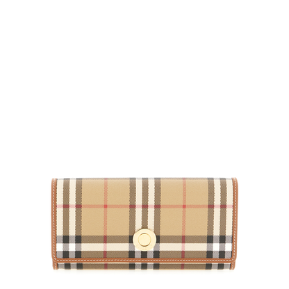 Vintage Check Printed Canvas Wallet - Briar Brown - Image 4