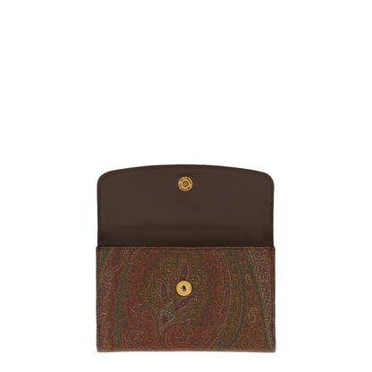 Paisley Wallet with Leather Flap and Coin - Image 3