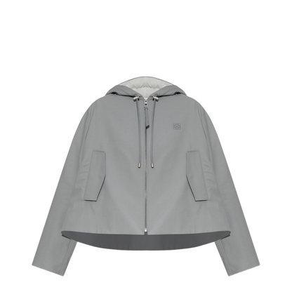 Hooded Jacket in Cotton Grey - Image 1