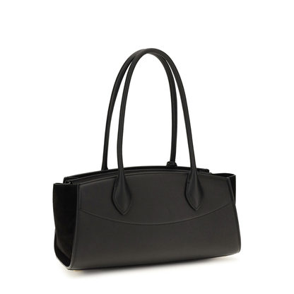 Studio Soft Medium Calfskin Suede Shoulder Bag - Nero - Image 3