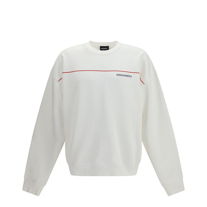 Cotton Crew Neck Sweatshirt with Logo Print - Image 1