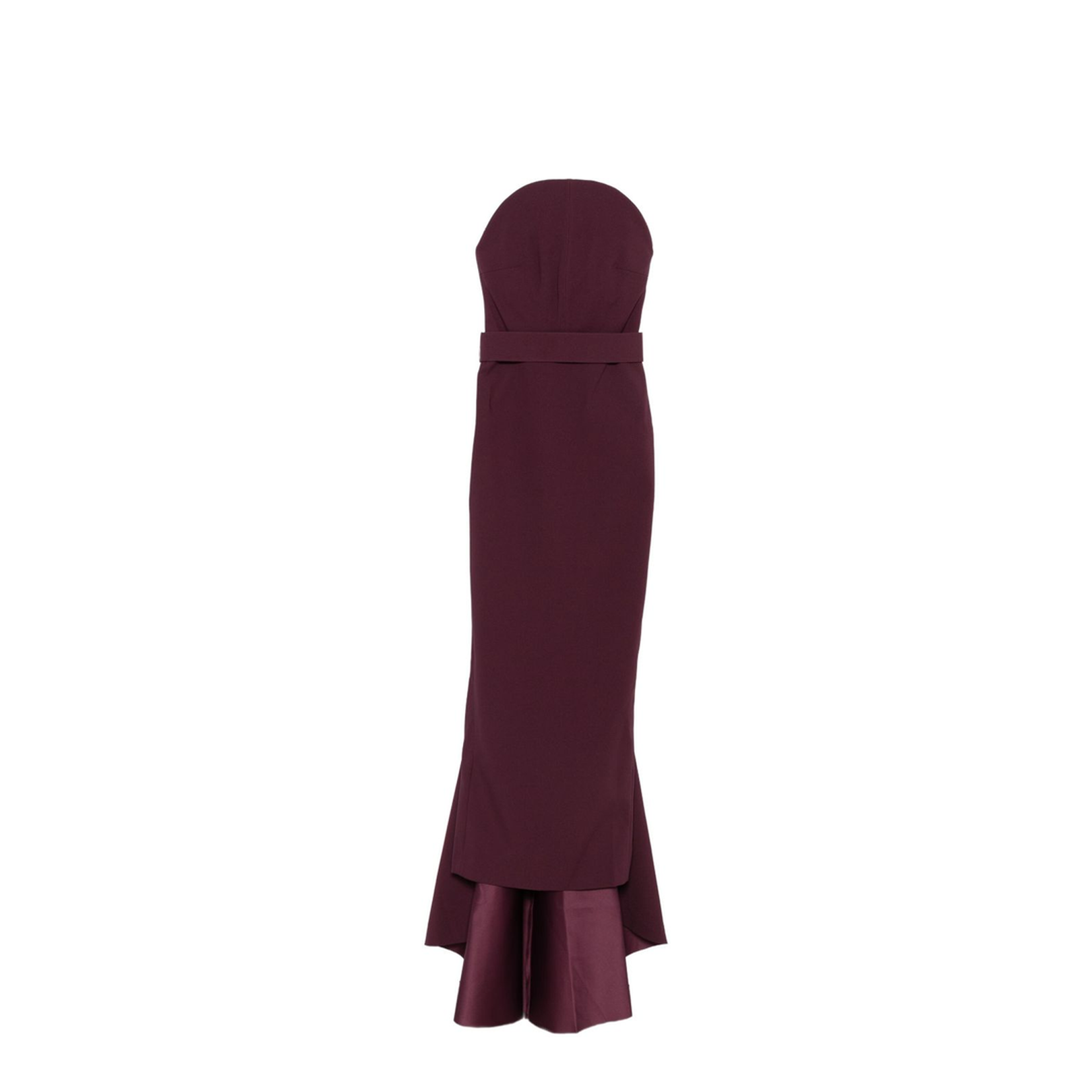 Burgundy Strapless Neckline Straight Skirt - Image 1