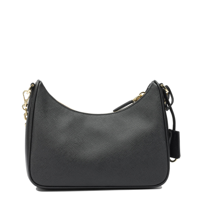 Re-Edition Mini Saffiano Leather Bag - Black - Image 2