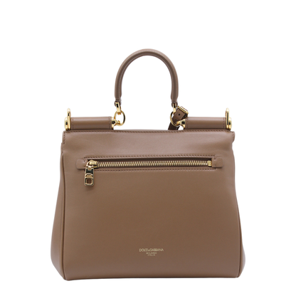 My Sicily Small Calfskin Handbag - Brown - Image 6