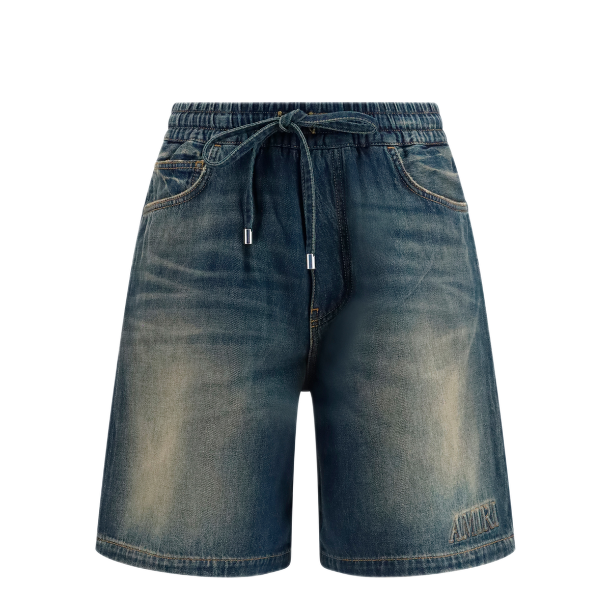 Drawstring Denim Shorts - Image 1