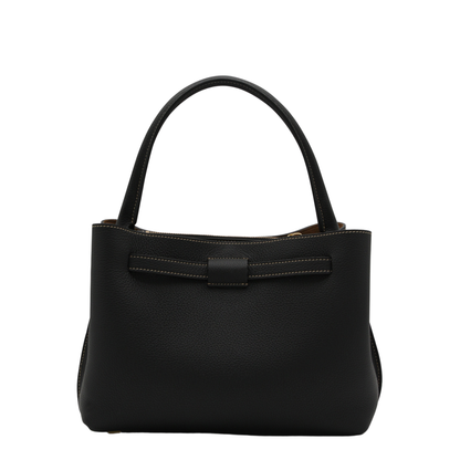 T Timeless Mini Calfskin Leather Top-Handle Bag - Black - Image 6