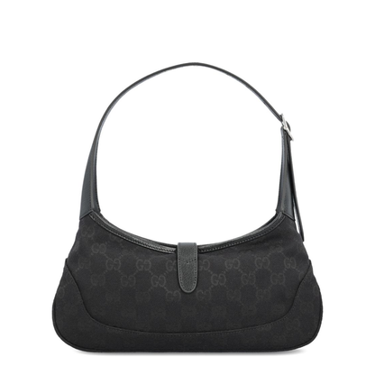Jackie Slim Medium Canvas Shoulder Bag - Black - Image 2