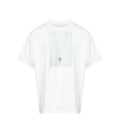 White T-shirt with key print - Image 1