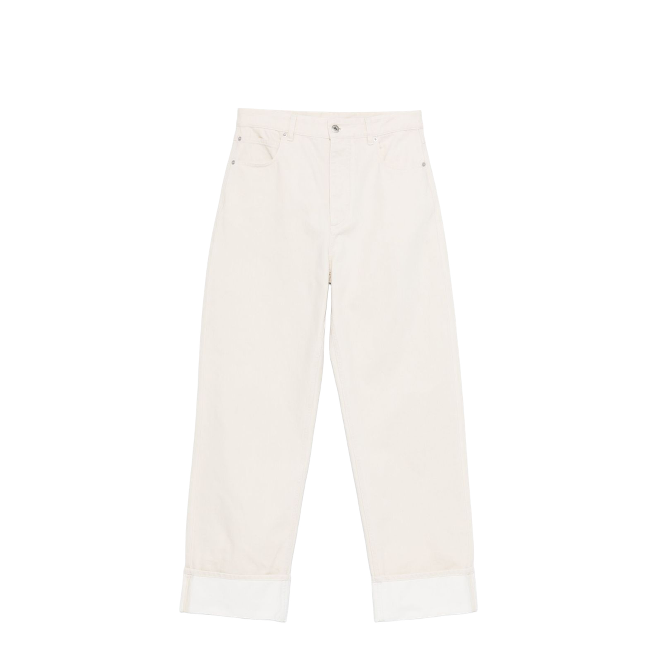 Colored Turned Up Jeans in Pale Meringue - Image 1