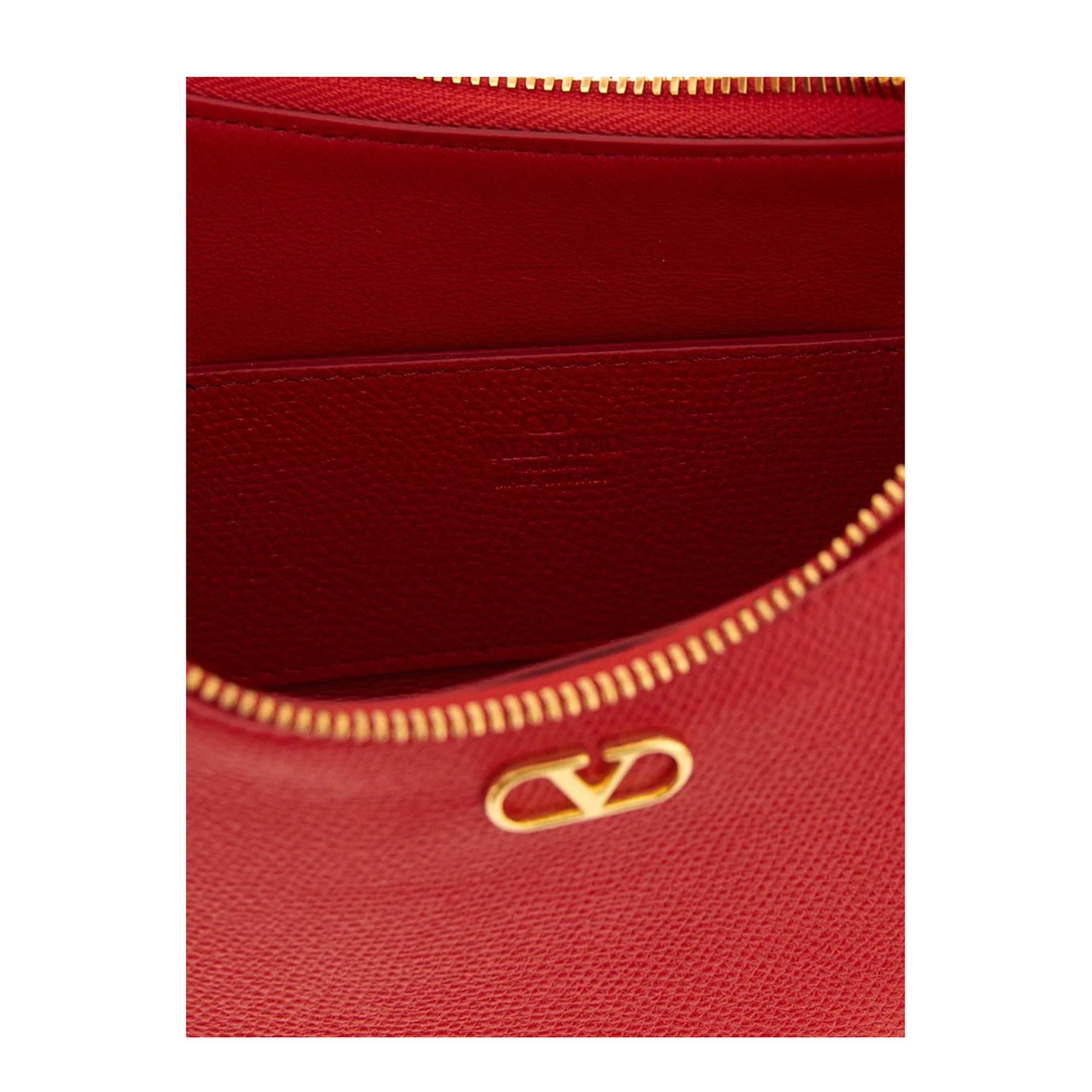 VLogo Signature Mini Calfskin Shoulder Bag - Rouge Pur - Image 2