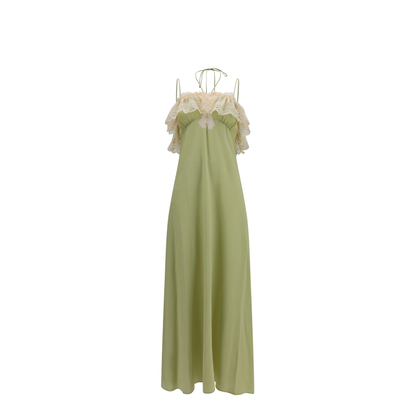 Silk Dress with Lace Details - Image 1