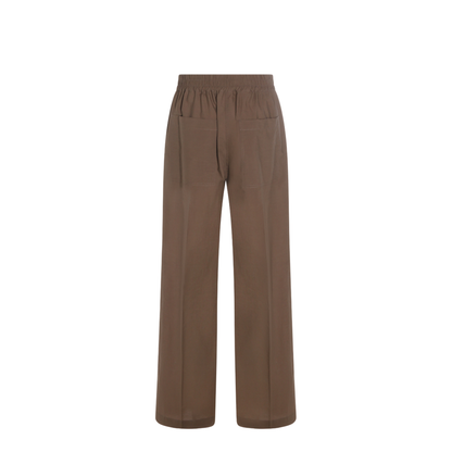 Wide-leg Trousers in Cotton and Nylon Poplin with Elasticated Waistband - Image 3