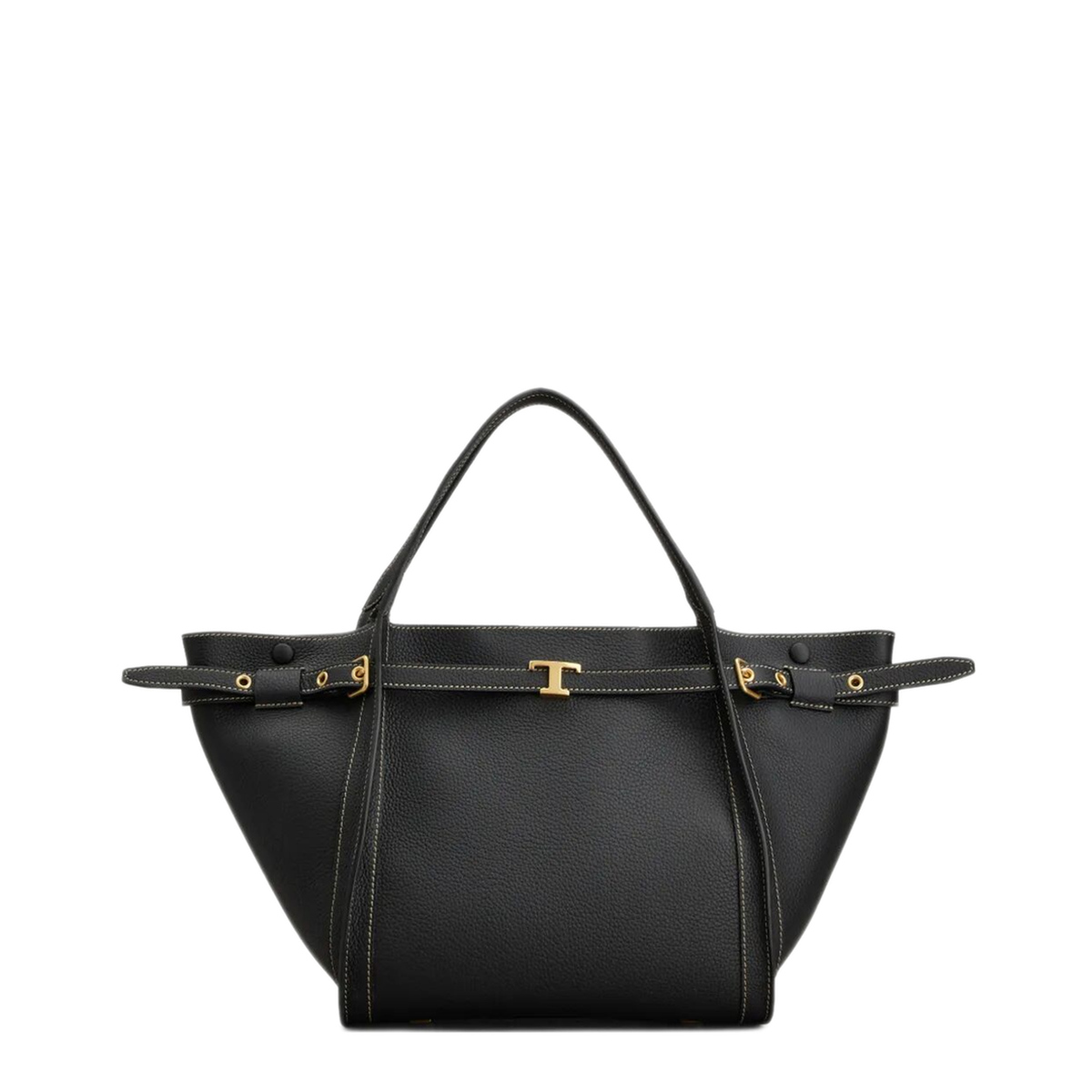 Small Calfskin Shopping Bag - Black - Image 1