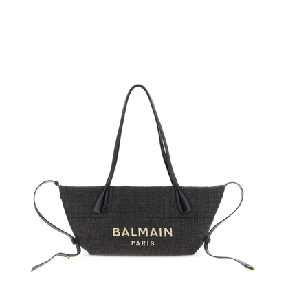 Small Track Tote Bag Raffia Black - Image 5