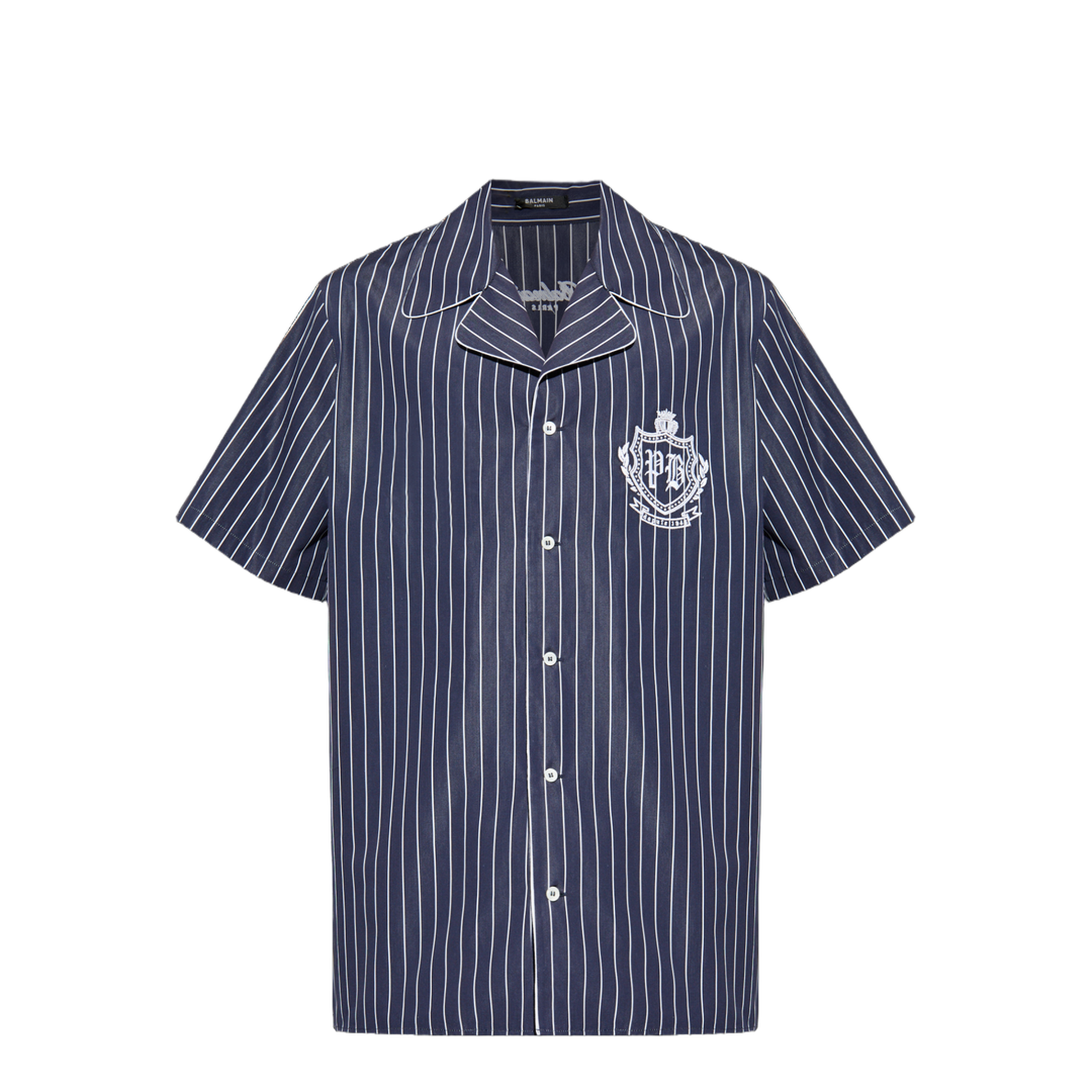 Striped Poplin Pyjama Shirt - Image 1