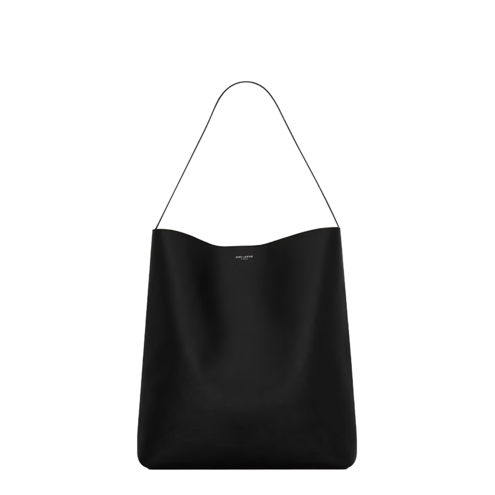Bold Large Leather Hobo Bags - Black - Image 1