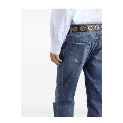 Classic Cotton Jeans with Tag with Abrasions - Image 5
