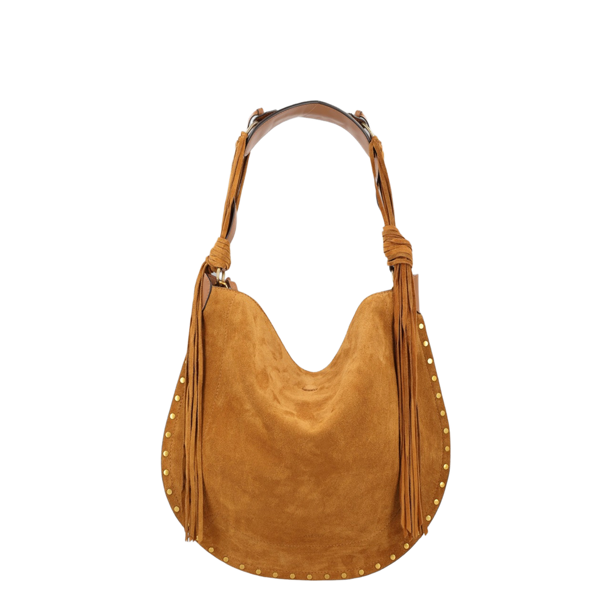 Oskan Suede Calfskin Hobo Bag - Cognac - Image 1