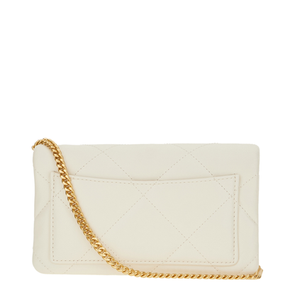 Kira Diamond Quilt Leather Crossbody Bag - Warm White - Image 3